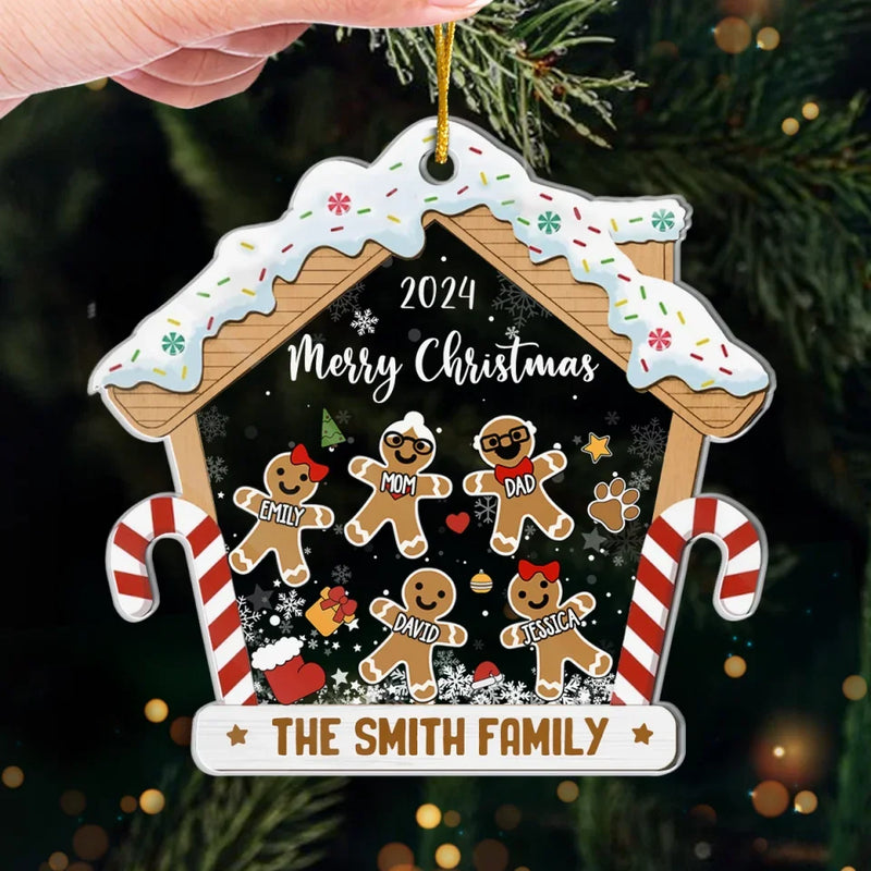 Custom Name Christmas Gingerbread Family Gifts - Personalized Ornament