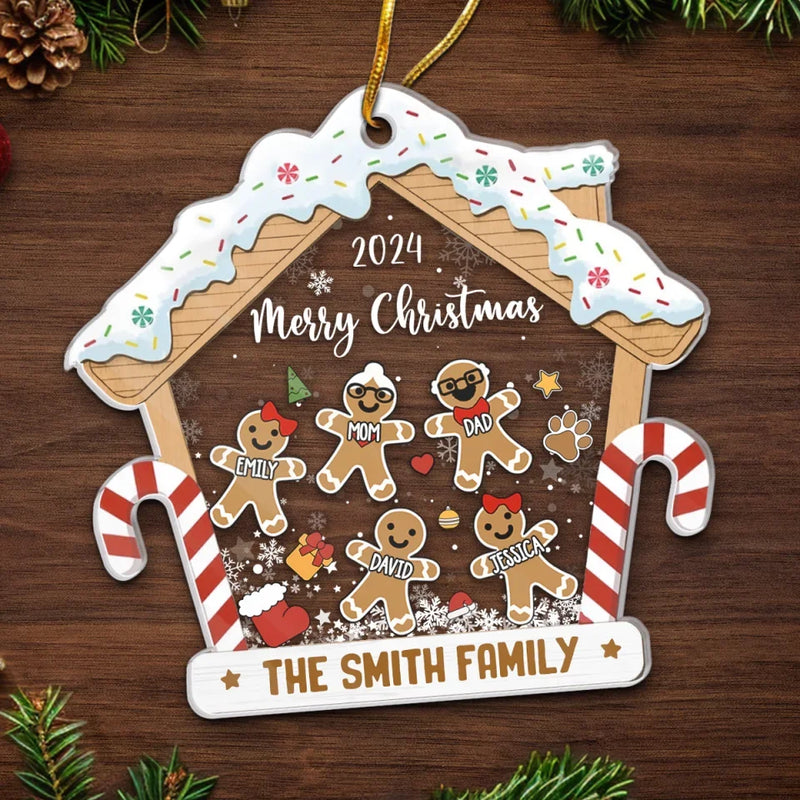 Custom Name Christmas Gingerbread Family Gifts - Personalized Ornament