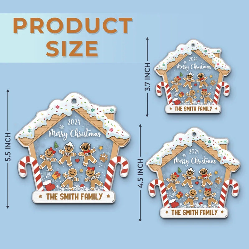 Custom Name Christmas Gingerbread Family Gifts - Personalized Ornament