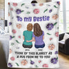 My Hug To You Is Like A Warm Blanket Of Friendship - Bestie Personalized Custom 3D Inflated Effect Printed Blanket - Gift For Best Friends, BFF, Sisters