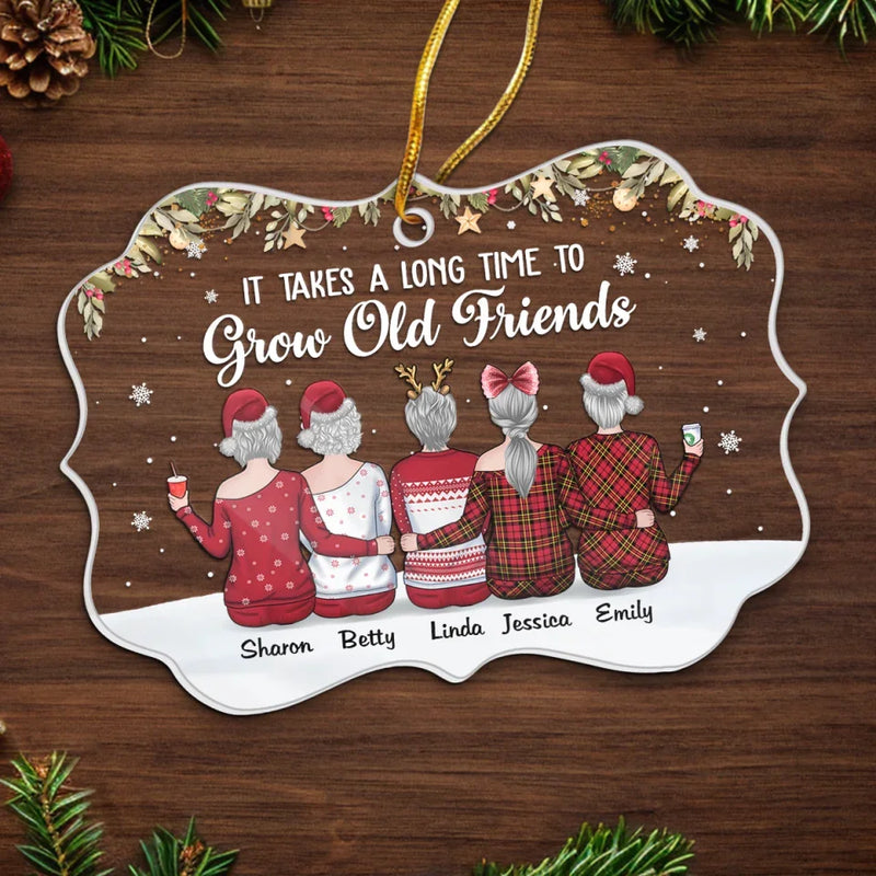 Christmas Magic Is In The Air - Bestie Personalized Custom Ornament - Acrylic Benelux Shaped - Christmas Gift For Best Friends, BFF, Sisters