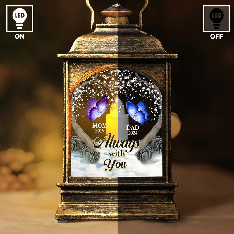 Always With You - Memorial Personalized Custom Christmas Wind Lamp - Sympathy Gift, Christmas Gift For Family Members
