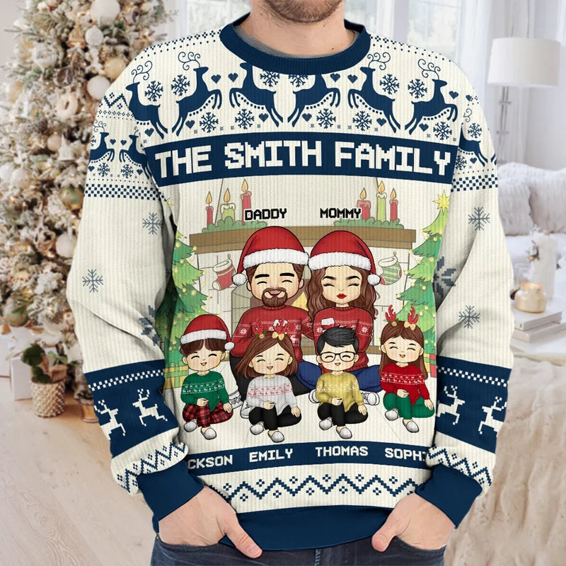 From Home To Home - Family Personalized Custom Ugly Sweatshirt - Unisex Wool Jumper - Christmas Gift For Family Members