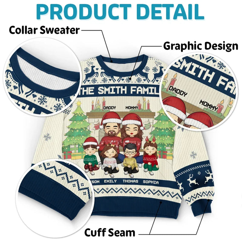 From Home To Home - Family Personalized Custom Ugly Sweatshirt - Unisex Wool Jumper - Christmas Gift For Family Members
