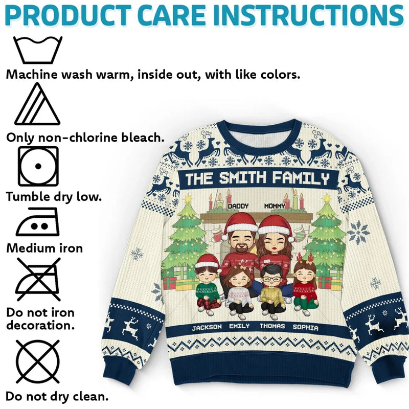 From Home To Home - Family Personalized Custom Ugly Sweatshirt - Unisex Wool Jumper - Christmas Gift For Family Members