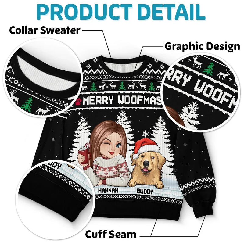 The Road To My Heart Is Paved With Paw Prints - Dog & Cat Personalized Custom Ugly Sweatshirt - Unisex Wool Jumper - Christmas Gift For Pet Owners, Pet Lovers