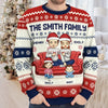 Home Is Where Family And Pets Bring Joy - Family Personalized Custom Ugly Sweatshirt - Unisex Wool Jumper - Christmas Gift For Family Members, Pet Owners, Pet Lovers
