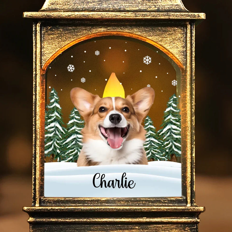 Custom Photo A Paw Print On My Heart - Memorial Personalized Custom Christmas Wind Lamp - Sympathy Gift, Christmas Gift For Pet Owners, Pet Lovers