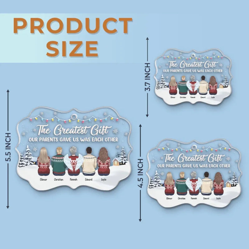 Unwrapping Presents And Creating Memories With My Amazing Siblings - Family Personalized Custom Ornament - Acrylic Custom Shaped - Christmas Gift For Family Members, Siblings, Brothers, Sisters