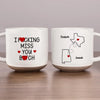 Never Too Far To Have Tea Together - Bestie Personalized Custom Printed Pottery Mug - Christmas Gift For Best Friends, BFF, Sisters