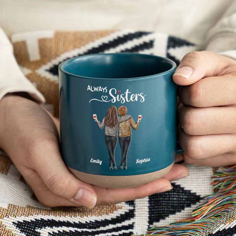 Here's To Another Year Of Bonding Over Alcohol - Bestie Personalized Custom Printed Pottery Mug - Gift For Best Friends, BFF, Sisters