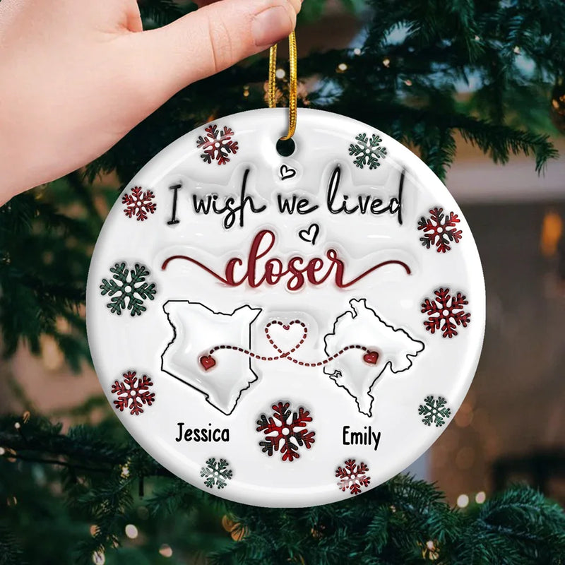 I Love You Snow Much - Bestie Personalized Custom 3D Inflated Effect Printed Ornament - Ceramic Round Shaped - Christmas Gift For Best Friends, BFF, Sisters