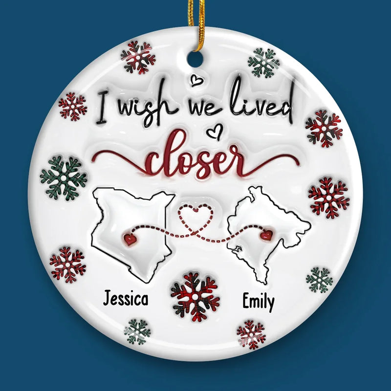 I Love You Snow Much - Bestie Personalized Custom 3D Inflated Effect Printed Ornament - Ceramic Round Shaped - Christmas Gift For Best Friends, BFF, Sisters