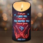 Custom Name Forever Love Gifts for Couples - Personalized LED Candle