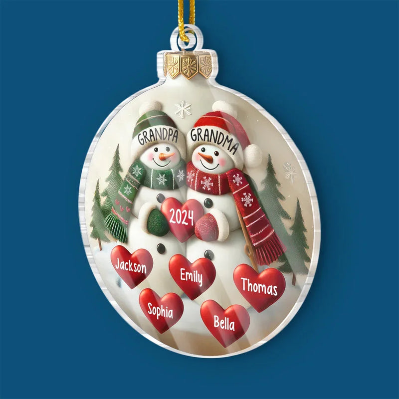Remember This December, That Love Weighs More Than Gold - Family Personalized Custom Ornament - Acrylic Custom Shaped - Christmas Gift For Grandma, Grandpa, Grandkid
