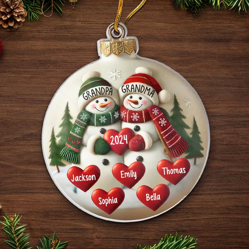 Custom Name Christmas Gifts for Grandparents - Personalized Ornament