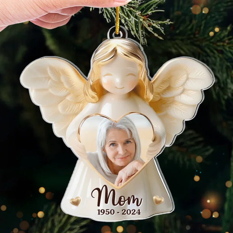 Custom Photo Remembered With Love - Memorial Personalized Custom Ornament - Acrylic Custom Shaped - Sympathy Gift, Christmas Gift For Family Members