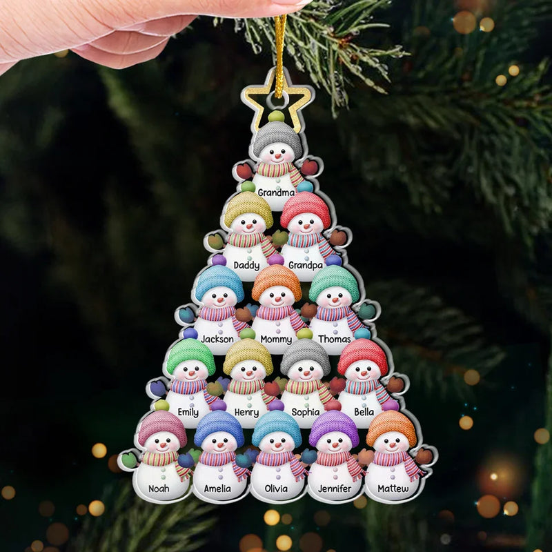 Custom Name Snowman Family Christmas Gifts - Personalized Ornament