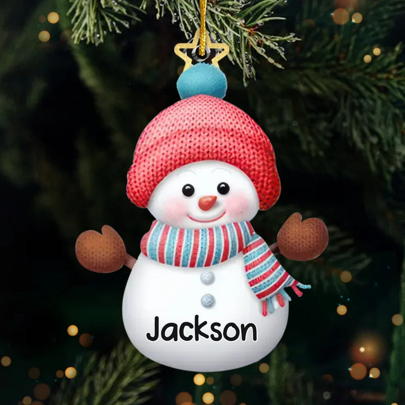 Custom Name Snowman Family Christmas Gifts - Personalized Ornament
