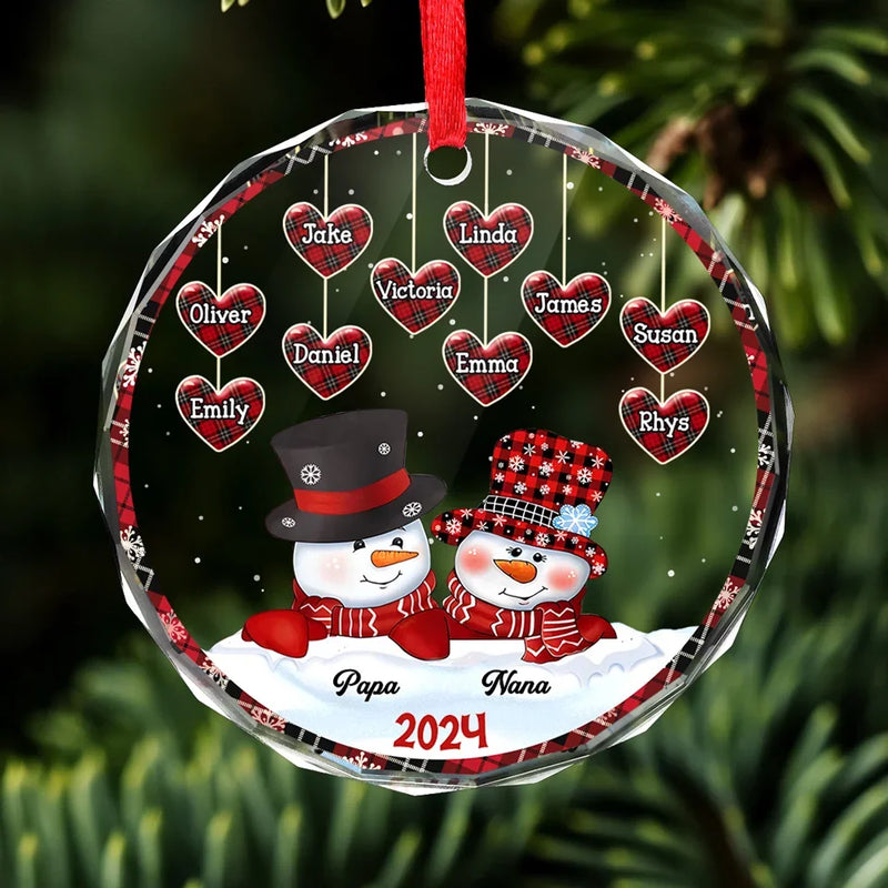 Grandma, Your Love Has Shaped Me In Lasting Ways - Family Personalized Custom Circle Glass Ornament - New Arrival, Christmas Gift For Grandma, Grandpa AMZ