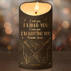 Love Is A Flame That Never Goes Out - Couple Personalized Custom LED Candle - New Arrival, Christmas Gift For Husband Wife, Anniversary AMZ
