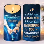 Custom Name Anniversary Gifts for Couples - Personalized LED Candle