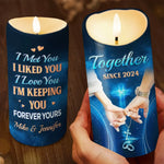 Custom Name Anniversary Gifts for Couples - Personalized LED Candle