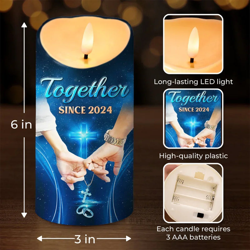 I'm Keeping You Forever Yours - Couple Personalized Custom LED Candle - Christmas Gift For Husband Wife, Anniversary