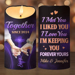 Custom Name Anniversary Gifts for Couples - Personalized LED Candle