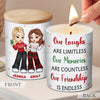 Our Friendship Is Endless - Bestie Personalized Custom Smokeless Scented Candle - Christmas Gift For Best Friends, BFF, Sisters