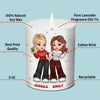 Our Friendship Is Endless - Bestie Personalized Custom Smokeless Scented Candle - Christmas Gift For Best Friends, BFF, Sisters