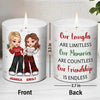 Our Friendship Is Endless - Bestie Personalized Custom Smokeless Scented Candle - Christmas Gift For Best Friends, BFF, Sisters