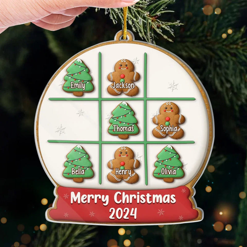 Our Family Is A Circle Of Strength And Love - Family Personalized Custom Ornament - Acrylic Custom Shaped - Christmas Gift For Family Members
