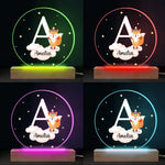 Custom Name Christmas Fox Decor - Personalized Acrylic LED Light