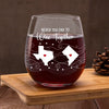 Never Too Far To Wine With Friends - Bestie Personalized Custom Wine Glass - New Arrival, Gift For Best Friends, BFF, Sisters AMZ