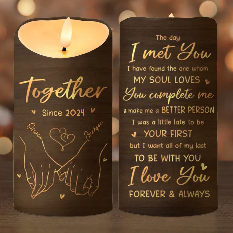 With You, I Have Everything I Need - Couple Personalized Custom LED Candle - Christmas Gift For Husband Wife, Anniversary