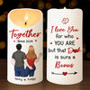 You Make My Heart Smile - Couple Personalized Custom LED Candle - Christmas Gift For Husband Wife, Anniversary