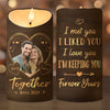 Custom Photo Love Is A Journey Best Traveled Together - Couple Personalized Custom LED Candle - Christmas Gift For Husband Wife, Anniversary