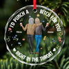 I'd Go To The Ends Of The Earth For You - Bestie Personalized Custom Circle Glass Ornament - Christmas Gift For Best Friends, BFF, Sisters