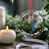 I'd Go To The Ends Of The Earth For You - Bestie Personalized Custom Circle Glass Ornament - Christmas Gift For Best Friends, BFF, Sisters