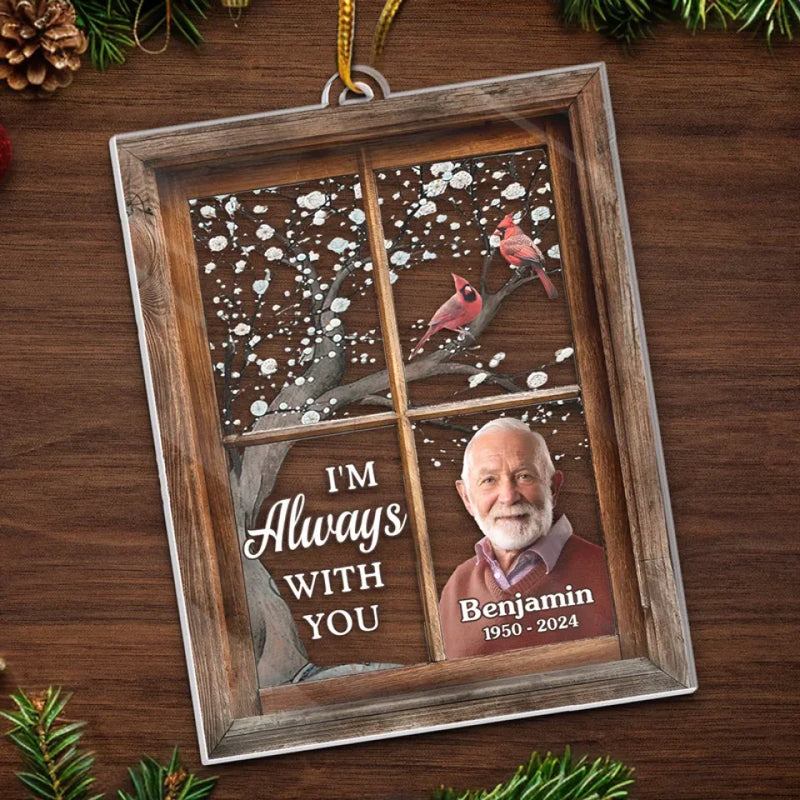 Custom Photo Your Love Lives On In Our Hearts - Memorial Personalized Custom Ornament - Acrylic Custom Shaped - Sympathy Gift, Christmas Gift For Family Members