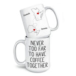 Custom Name Long Distance Coffee Gifts - Personalized Mugs