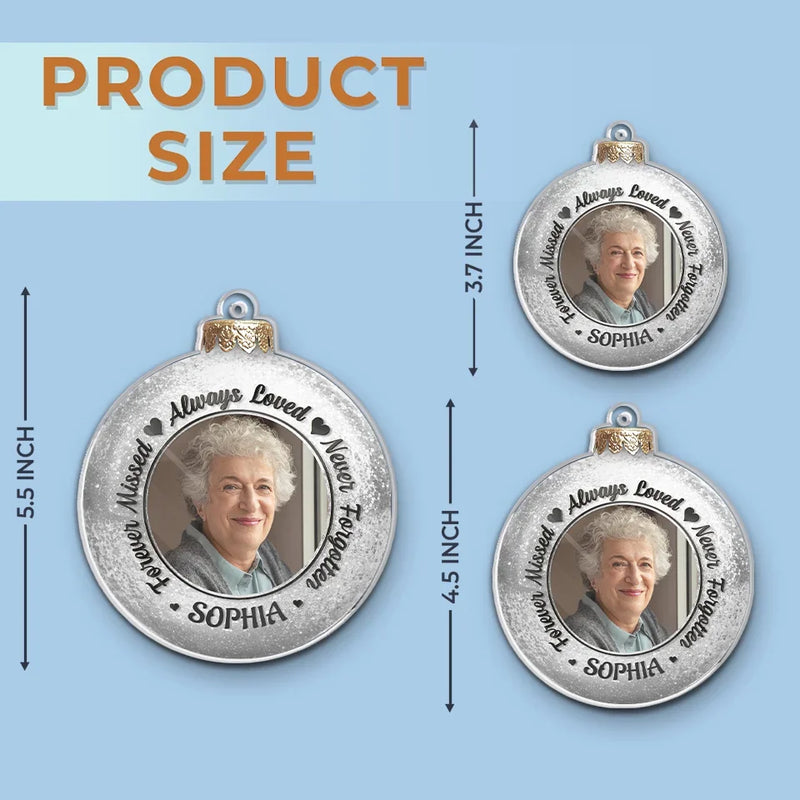 Custom Photo In Our Hearts, Their Love Blossoms Still - Memorial Personalized Custom Ornament - Acrylic Custom Shaped - Sympathy Gift, Christmas Gift For Family Members