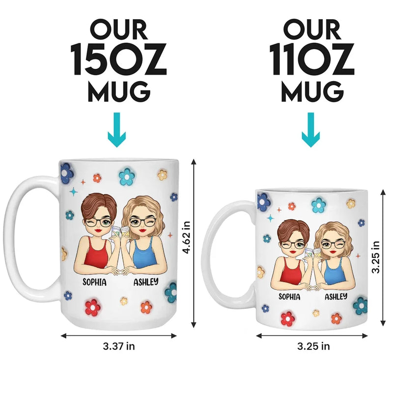 Custom Name Bestie Gifts for Friends - Personalized Mugs