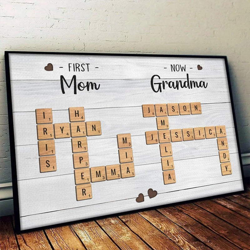 The Love From A Mom And Grandma Is The Greatest Gift We Could Ever Receive - Family Personalized Custom Horizontal Poster - Christmas Gift For Mom, Grandma