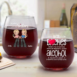 Custom Name Sister Bestie Gifts - Personalized Wine Glass