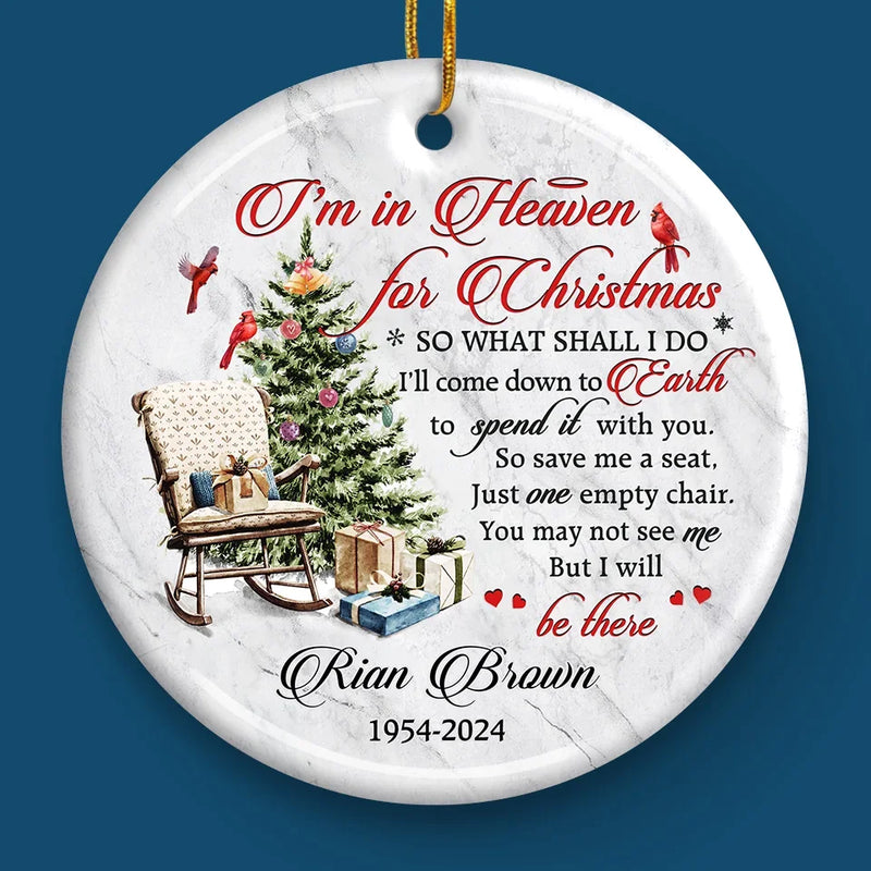 Custom Memorial Christmas Gifts - Personalized Ceramic Ornament