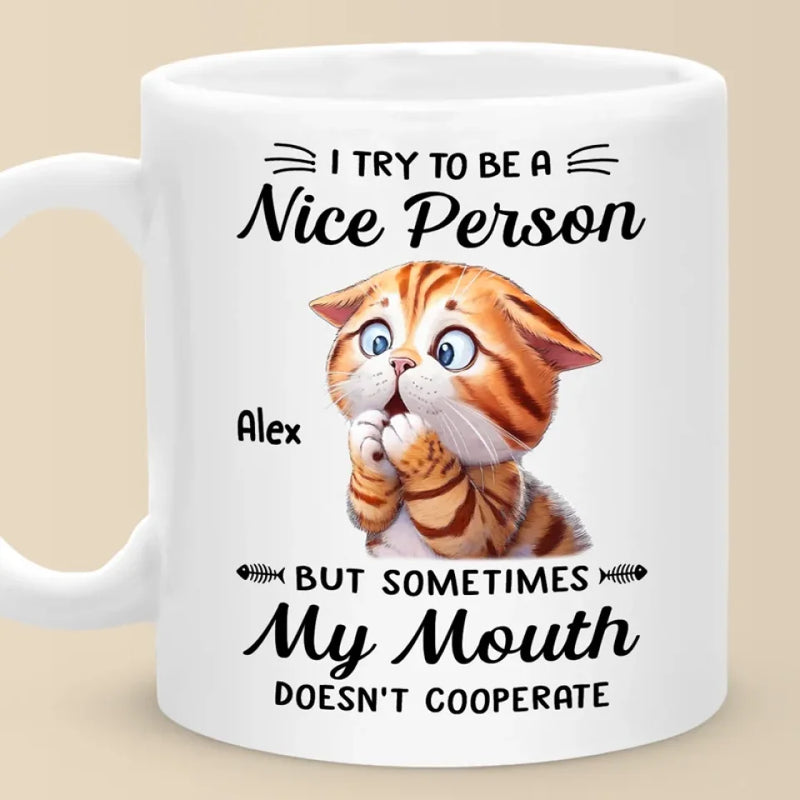 Life Tip, When In Doubt, Blame The Cat - Friend Personalized Custom Mug - Christmas Gift, Birthday Gift For Best Friends, Family Members, Coworkers, Yourself