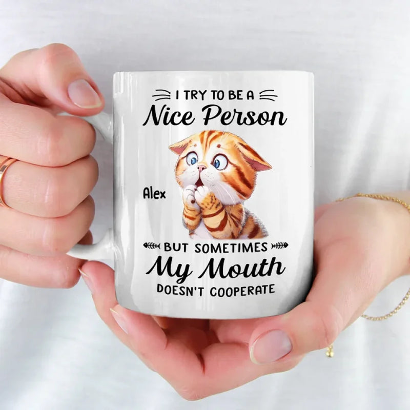 Life Tip, When In Doubt, Blame The Cat - Friend Personalized Custom Mug - Christmas Gift, Birthday Gift For Best Friends, Family Members, Coworkers, Yourself