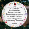 Never Forget The Difference You Make - Bestie Personalized Custom Ornament - Ceramic Round Shaped - Christmas Gift, Birthday Gift For Best Friends, Family Members, Coworkers, Yourself